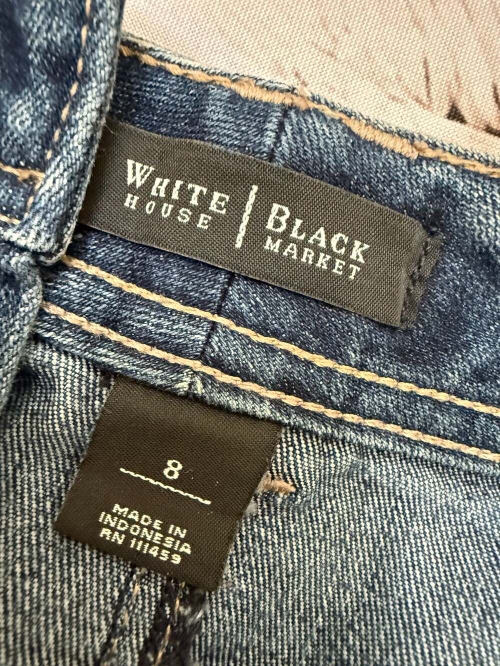 White House Black Market Denim Mini Skirt Size 8 Blue Jean